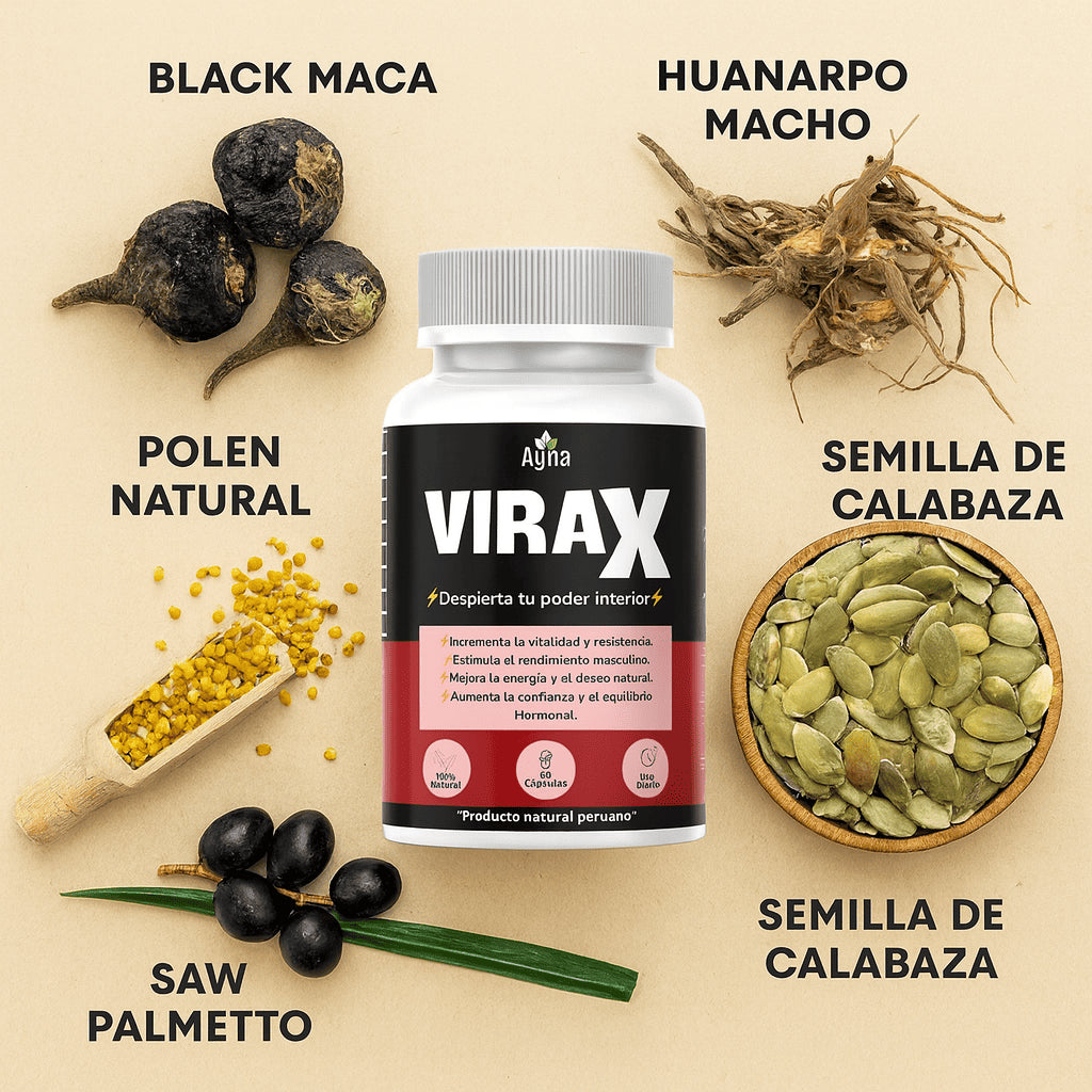 VIRAX - Con Maca Negra y Huanarpo Macho – Fórmula peruana de bienestar masculino 🌿