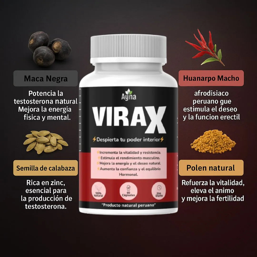 VIRAX - Con Maca Negra y Huanarpo Macho – Fórmula peruana de bienestar masculino 🌿